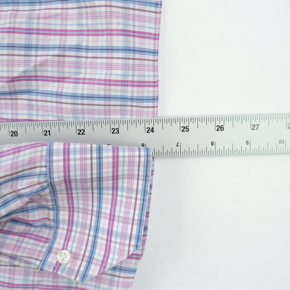 Mattabisch Napoli Shirt Mens 15 3/4 EUR 40 White Pink Plaid Button Down - Picture 7 of 7